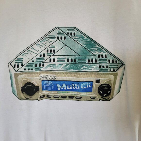 Palace Stacker Multi-CD Graphic T-Shirt White Size Large (L) - Picture 2 of 4